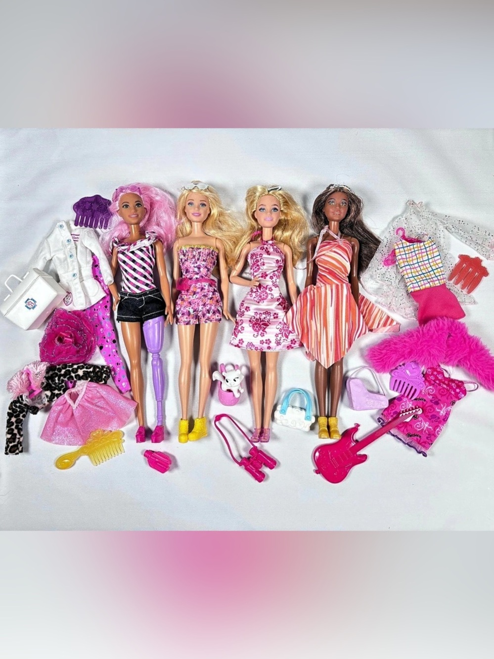 Barbie Fashionistas Doll & Accessories Bundle - Set of 4 Diverse Dolls ✨